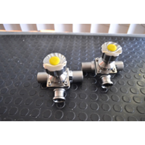 Válvulas Angulares de Acero Inoxidable 316 Sanitarias Extremos Clamp Triclamp Automáticas Neumáticas en México